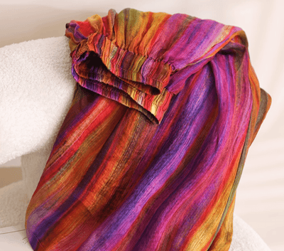 Rainbow Color A-Line Linen Skirt