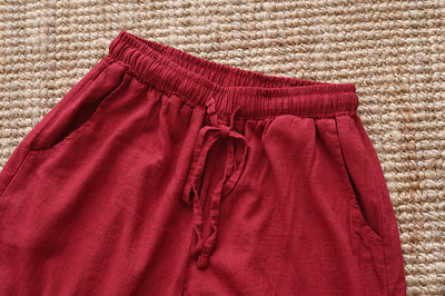 Spring Summer Women Linen Casual Pants