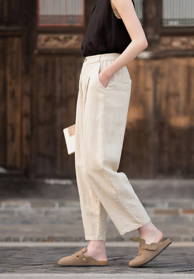 Women Summer Linen Casual Harem Pants