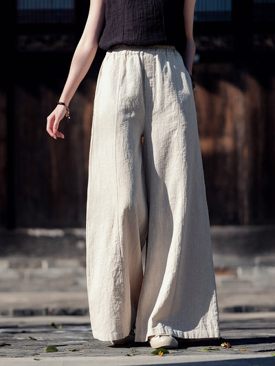 Women Summer Linen Casual Retro Loose Pants