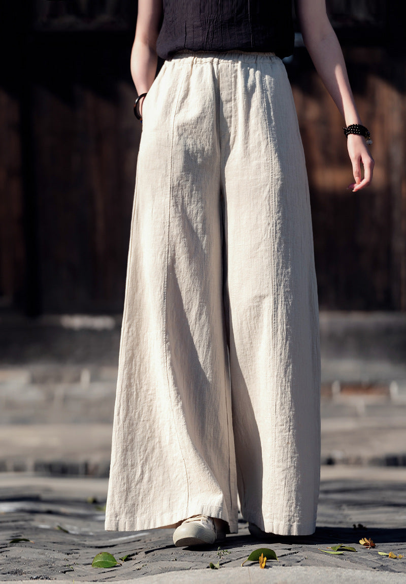 Women Summer Linen Casual Retro Loose Pants