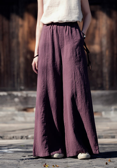 Women Summer Linen Casual Retro Loose Pants