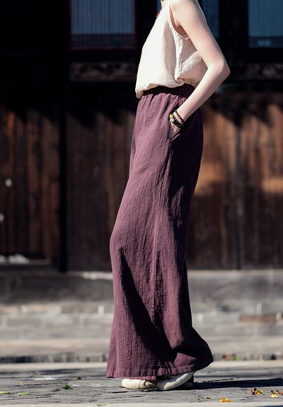 Women Summer Linen Casual Retro Loose Pants