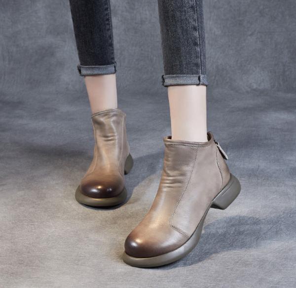 Bottes minimalistes en cuir noir souple de printemps 