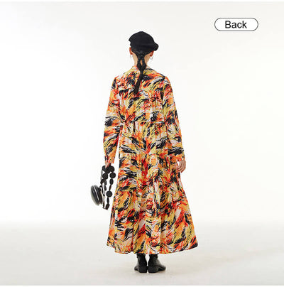 Babakud Plus Size - Stylish Printed Long Sleeves Spring Dress