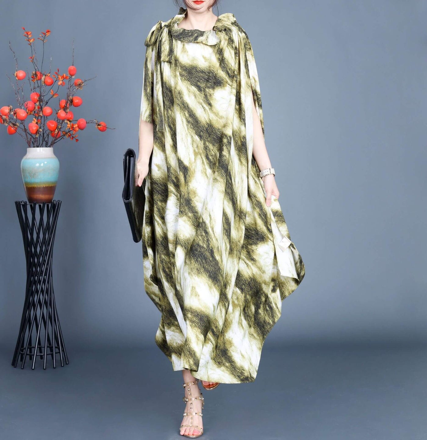 Babakud Ples Size-Printed Loose Spring Summer Dress