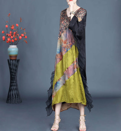 Babakud Ples Size-Floral Patchwork Printed Loose Summer Dress