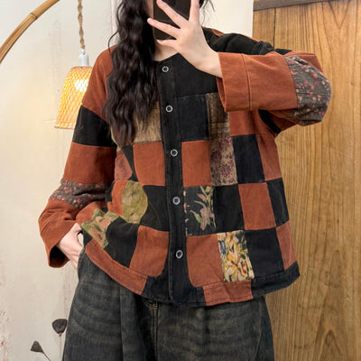Babakud Women Spring Vintage Patchwork Cotton Jacket