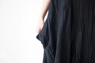 Medium Sleeve Linen Vintage Asymmetrical Dress