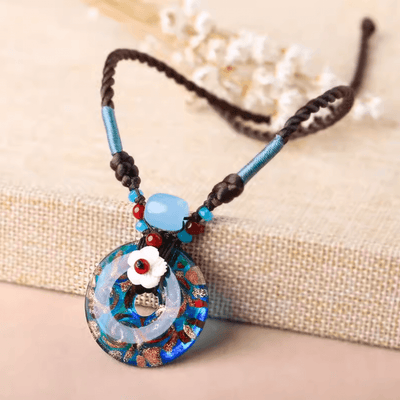 Retro Handmade Glazed Ethnic Style Clavicular Chain