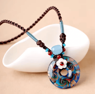 Retro Handmade Glazed Ethnic Style Clavicular Chain