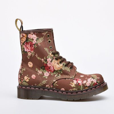 Spring Floral Round Head Canvas Boots