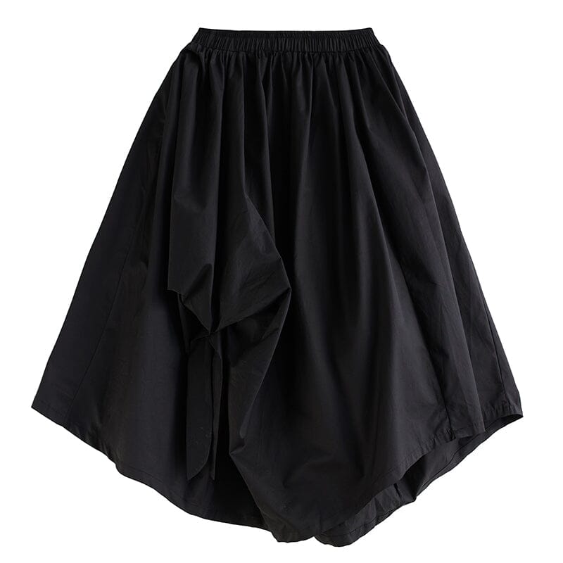 Spring Minimalist Irregular Solid Casual Skirt