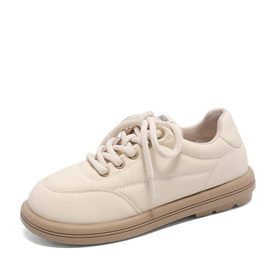 Spring Minimalist Leather Flat Casual Shoes