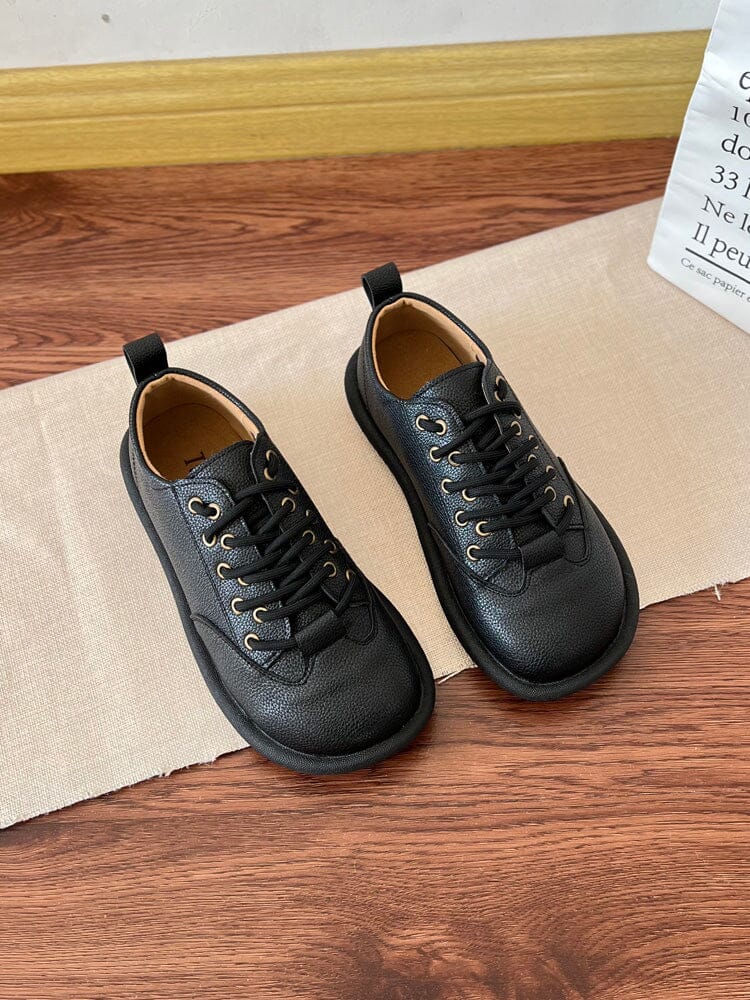 Spring Minimalist Soft Leather Flat Casual Shoes Jan 2024 New Arrival 
