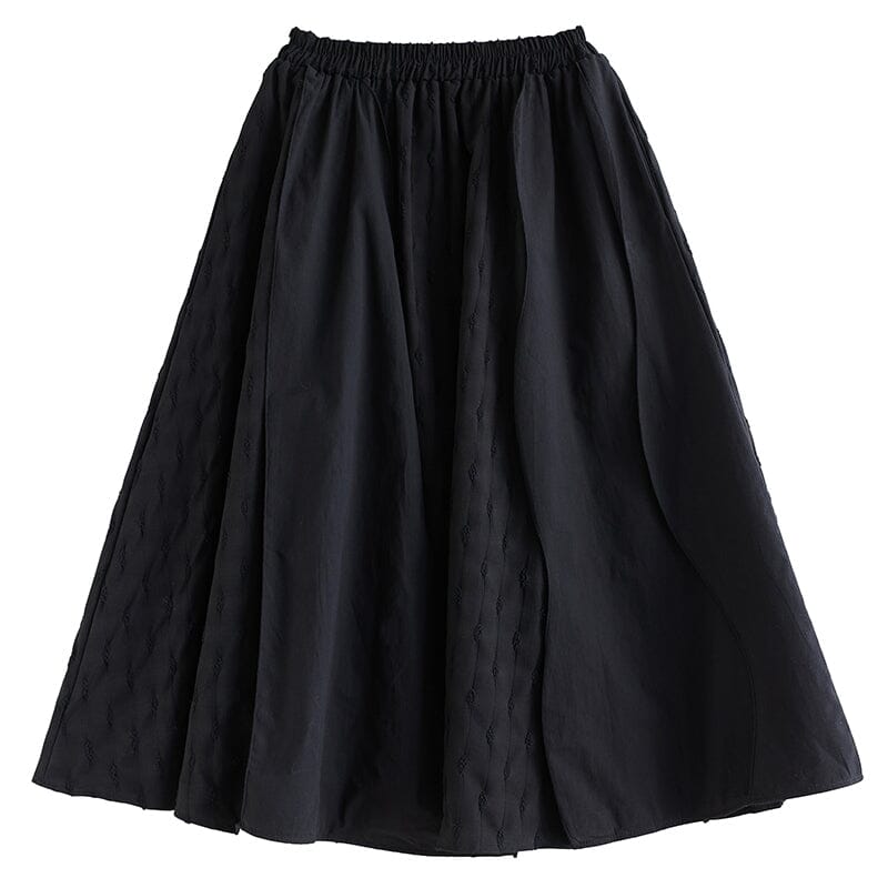 Spring Minimalist Solid Jacquard A-Line Skirt