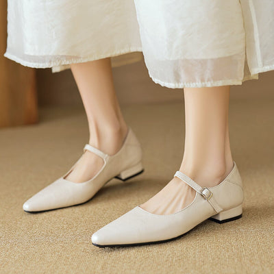 Women Elegant Pointed Toe One-Strap Mary Jane shoes