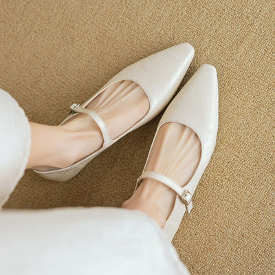 Women Elegant Pointed Toe One-Strap Mary Jane shoes