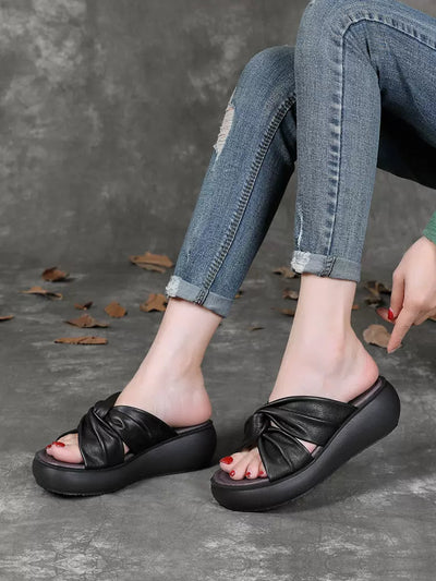 Spring Retro Casual Comfortable Thick-Sole Leather Sandals