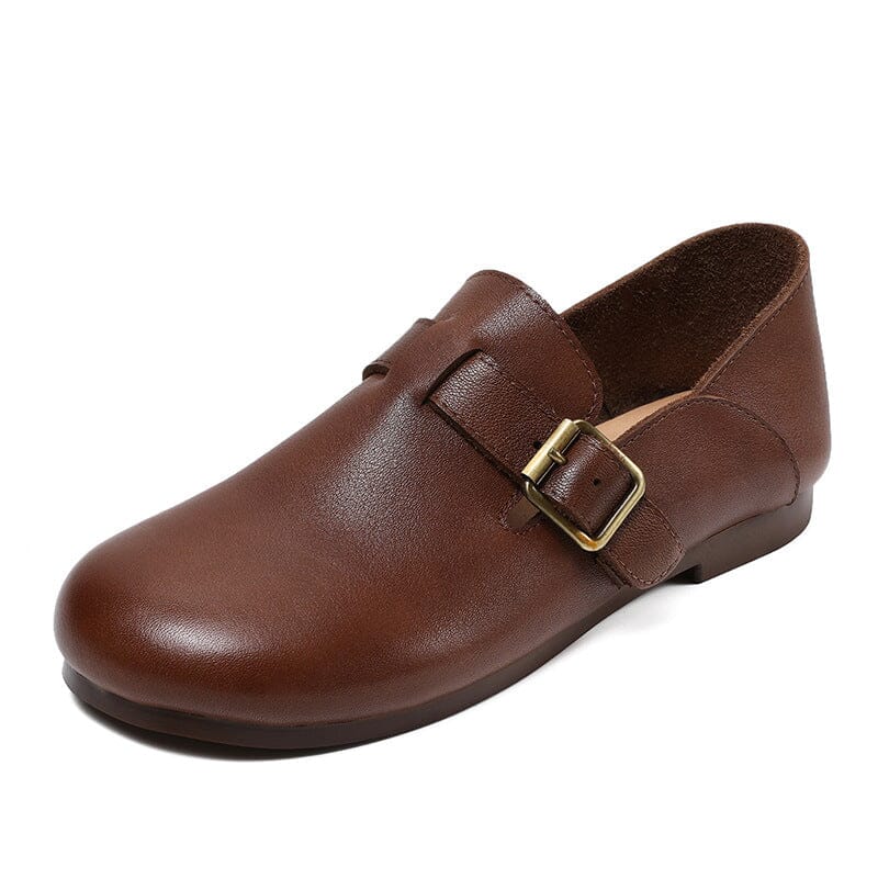 Spring Retro Handmade Soft Leather Flat Casual Shoes