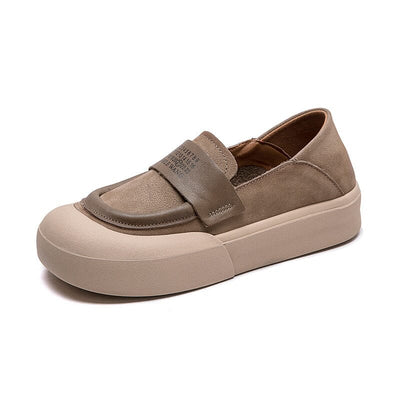 Spring Retro Leather Comfort Flat Casual Shoes