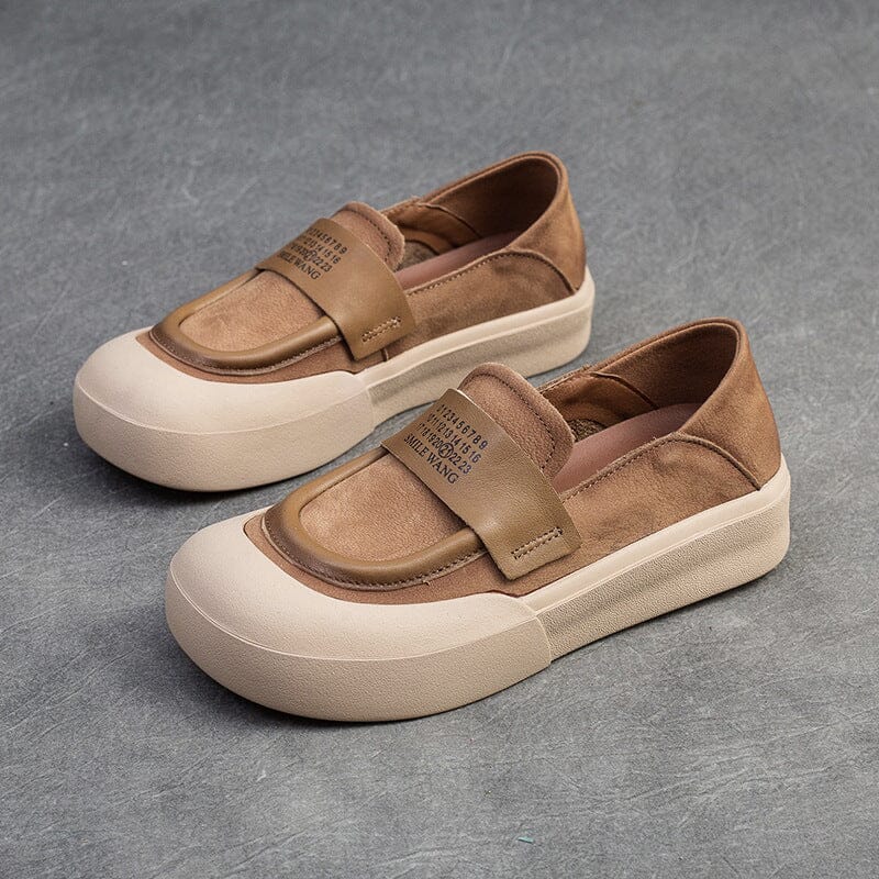 Spring Retro Leather Comfort Flat Casual Shoes