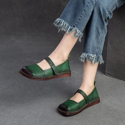Spring Retro Leather Comfort Soft Flat Casual Shoes