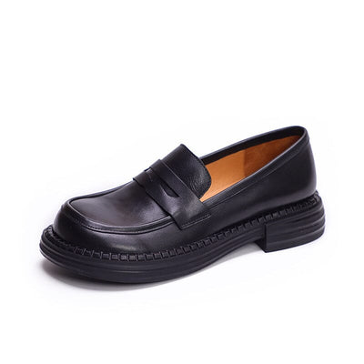 Spring Retro Minimalist Leather Casual Loafers