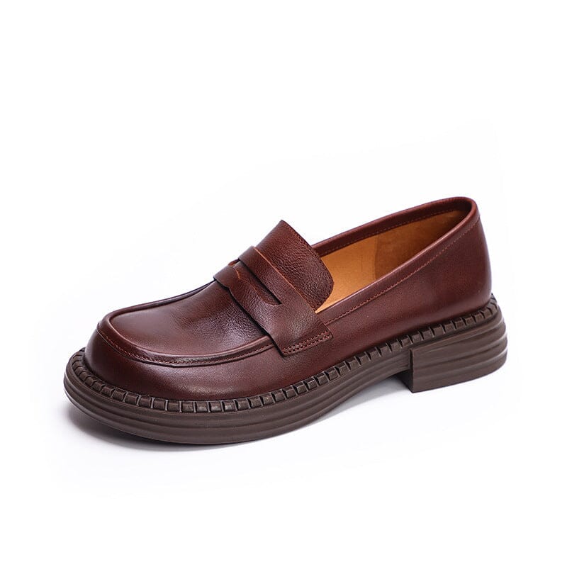 Spring Retro Minimalist Leather Casual Loafers