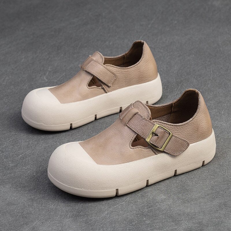 Spring Retro Minimalist Leather Flat Casual Shoes