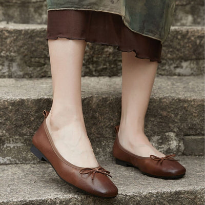 Spring Retro Minimalist Leather Soft Flat Casual Shoes