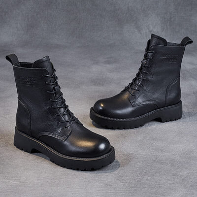 Spring Retro Minimalist Soft Leather Casual Boots