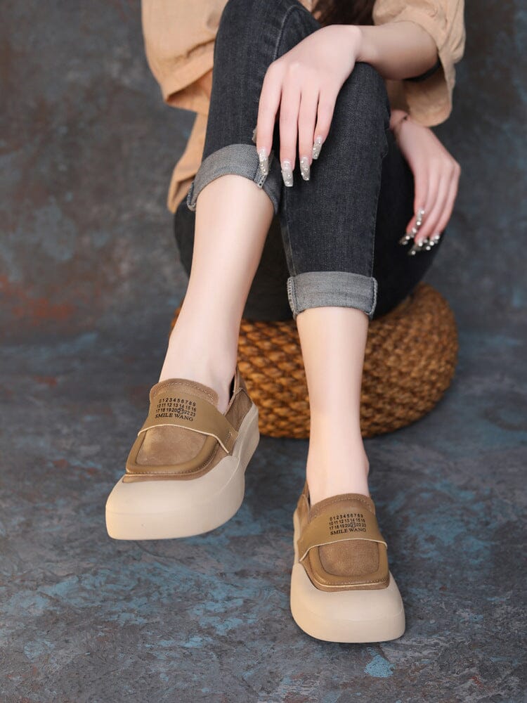 Spring Retro Minimalist Soft Leather Casual Shoes