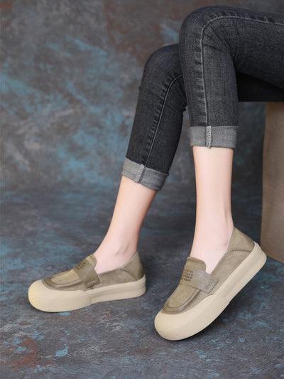 Spring Retro Minimalist Soft Leather Casual Shoes