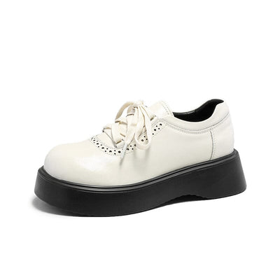 Spring Retro Solid Leather Casual Shoes