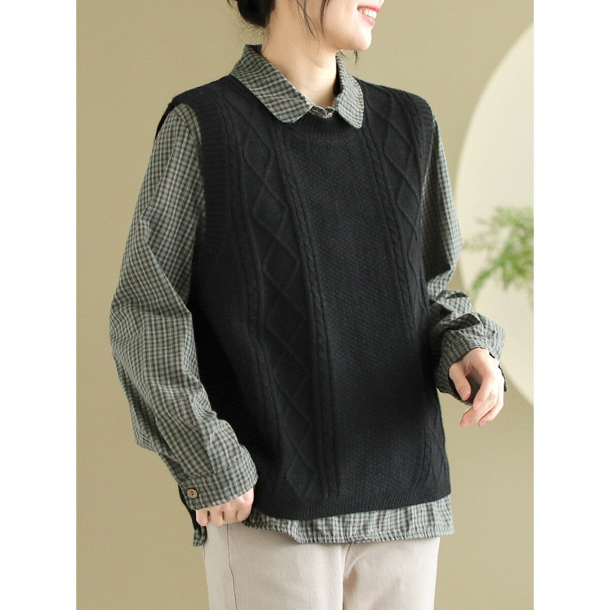 Spring Solid Casual Knitted Vest