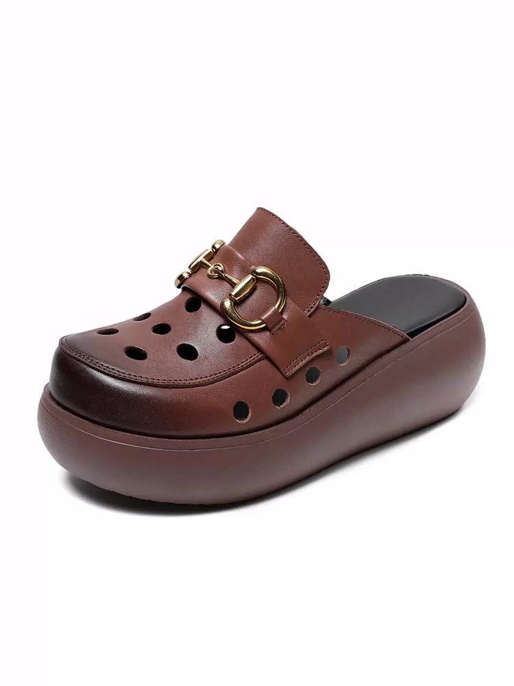 Spring & Summer Breathable Comfortable Retro Hollow-out Leather Sandals