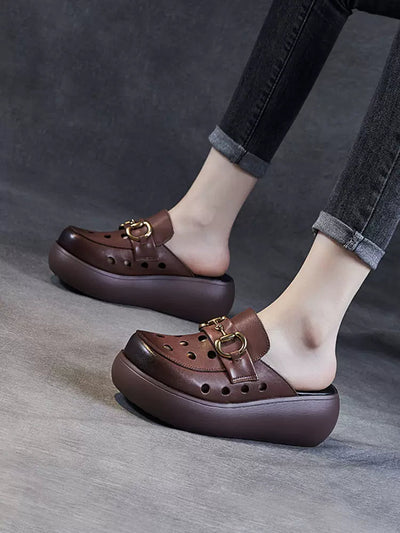 Spring & Summer Breathable Comfortable Retro Hollow-out Leather Sandals