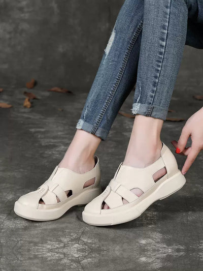 Spring&Summer Casual Leather Flat Sandals