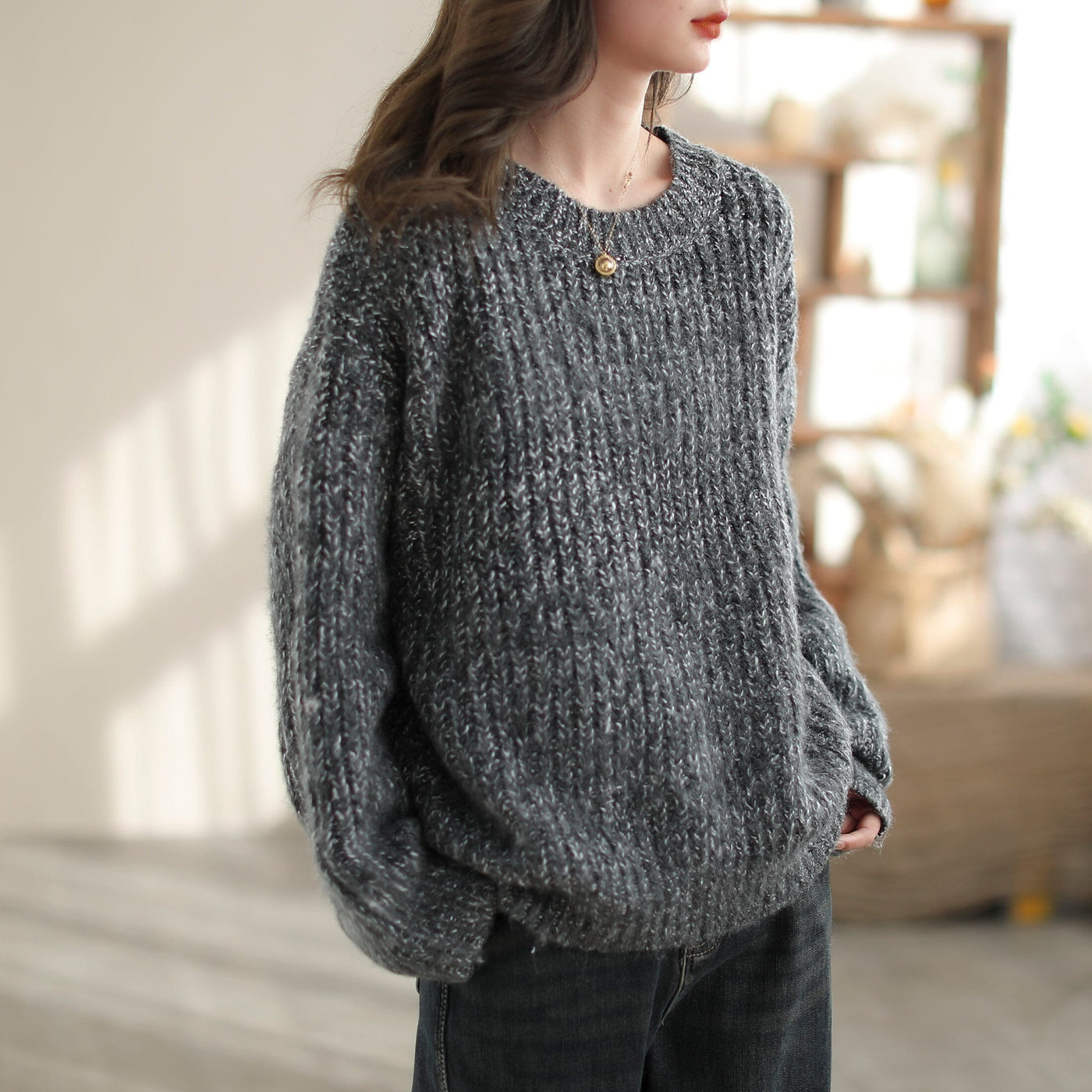 Winter Casual Loose Woolen Knitted Cardigan