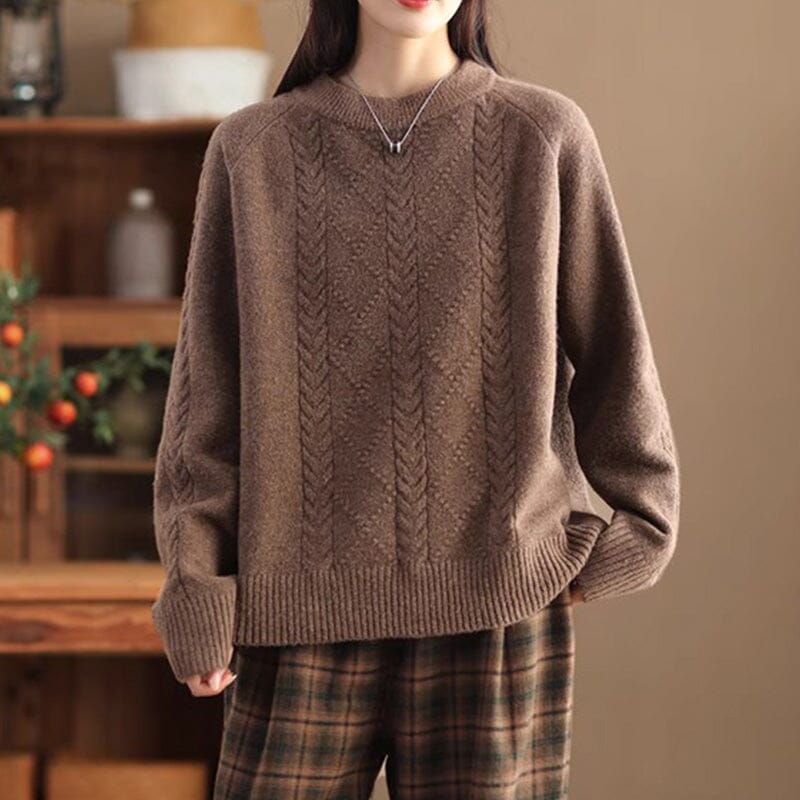 Winter Casual Minimalist Lose Woolen Knitted Cardigan