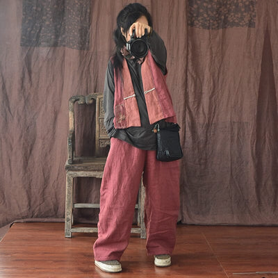 Winter Cotton Quilted Retro Loose Linen Pants Nov 2023 New Arrival 