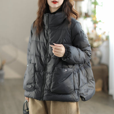 Winter Fashion Casual Minimalist Loose Down Coat Nov 2023 New Arrival M Black 