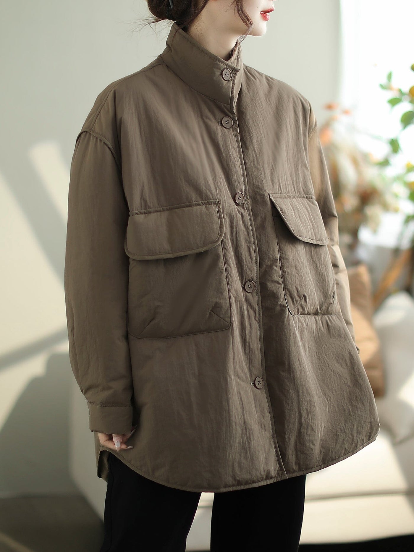 Winter Loose Casual Minimalist Cotton Quilted Coat Oct 2023 New Arrival 