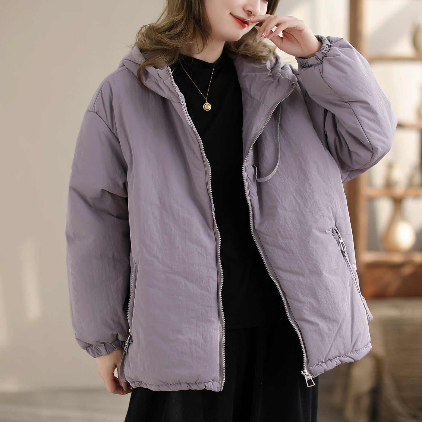 Winter Minimalist Casual Quilted Warm Coat