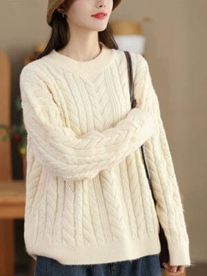 Winter Plaited Knitted Casual Loose Cardigan