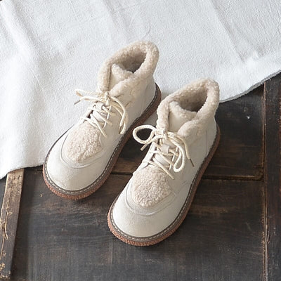Winter Warm Fleece Lining Lace Up Casual Boots