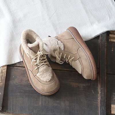 Winter Warm Fleece Lining Lace Up Casual Boots