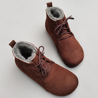Winter Retro Soft Leather Minimalist Furred Boots Dec 2023 New Arrival 