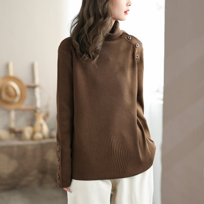 Women Autumn Casual Fashion Knitted Cardigan Nov 2023 New Arrival One Size Coffee 